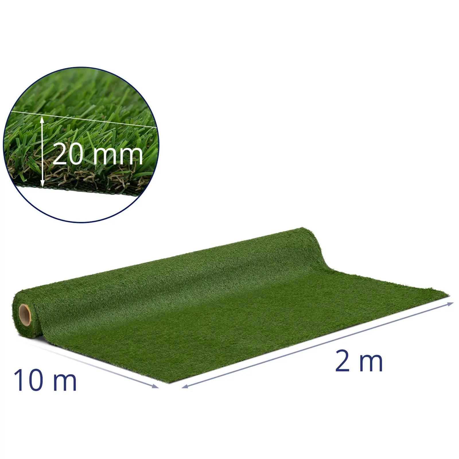 Artificial grass - 200 x 1000 cm - Height: 20 mm - Stitch rate: 13/10 cm - UV-resistant