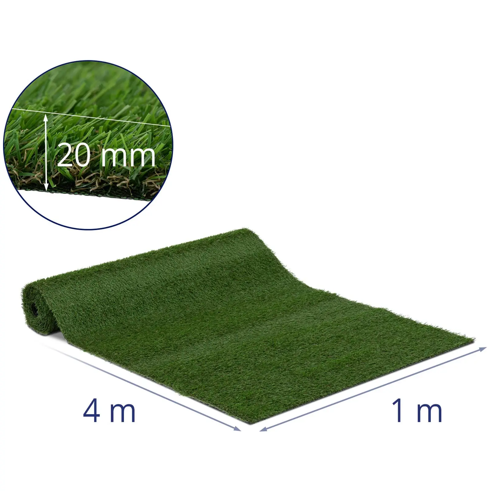 Sztuczna trawa - 403 x 100 cm - wysokość: 20 mm - szybkość ściegu: 13/10 cm - odporność na promieniowanie UV