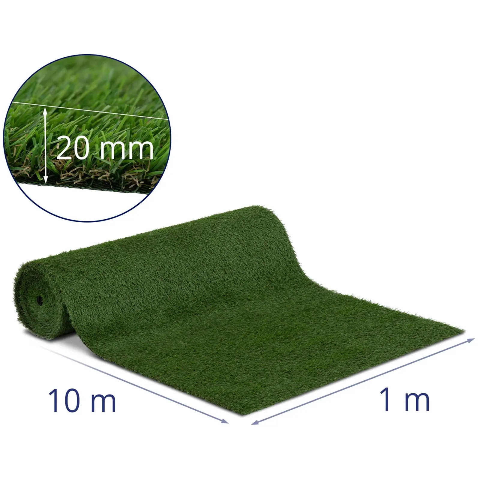 Umelý trávnik - 1005 x 100 cm - Výška: 20 mm - Rýchlosť stehu: 13/10 cm - odolná proti UV žiareniu