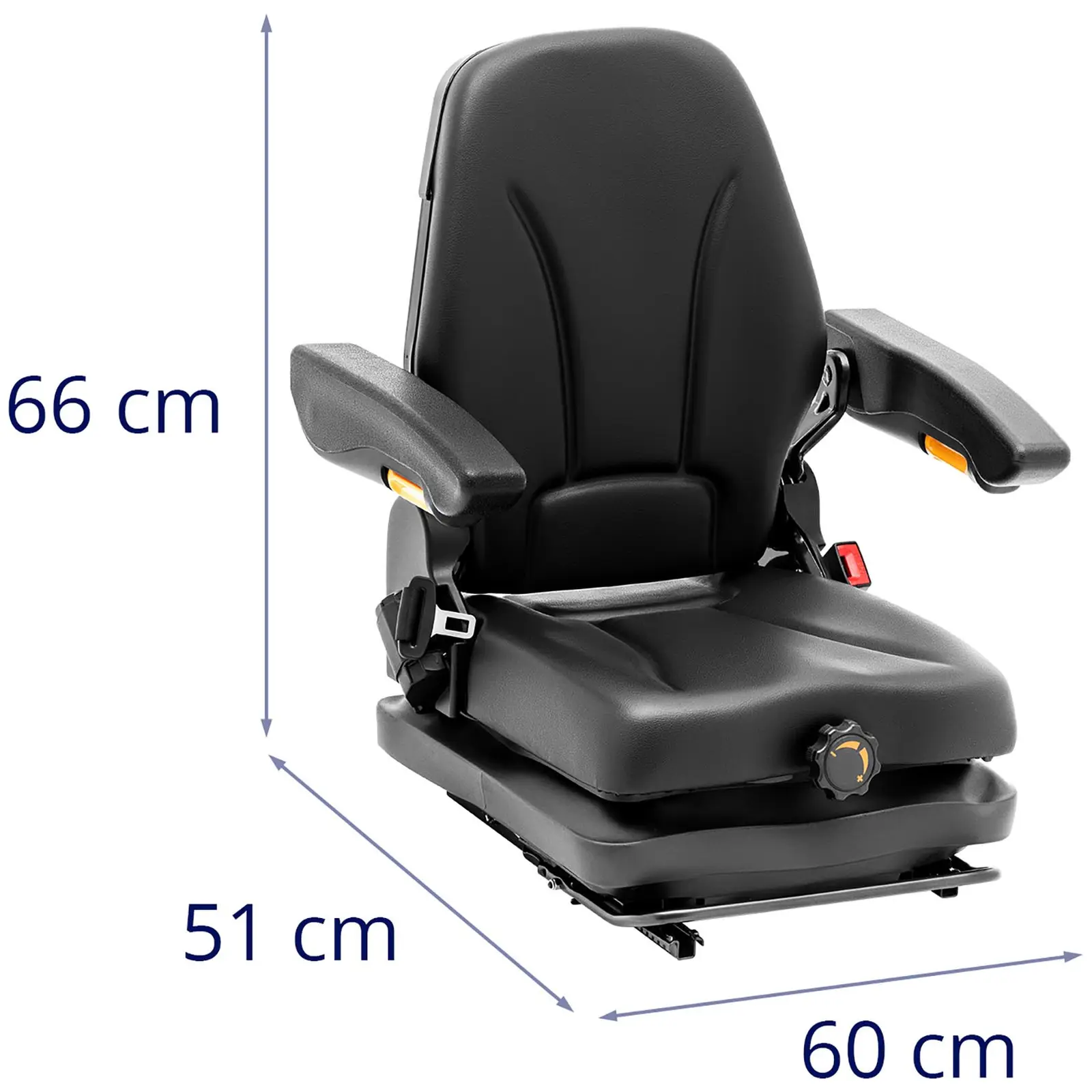 Asiento para tractor - 42 x 47 cm - ajustable - suspensión