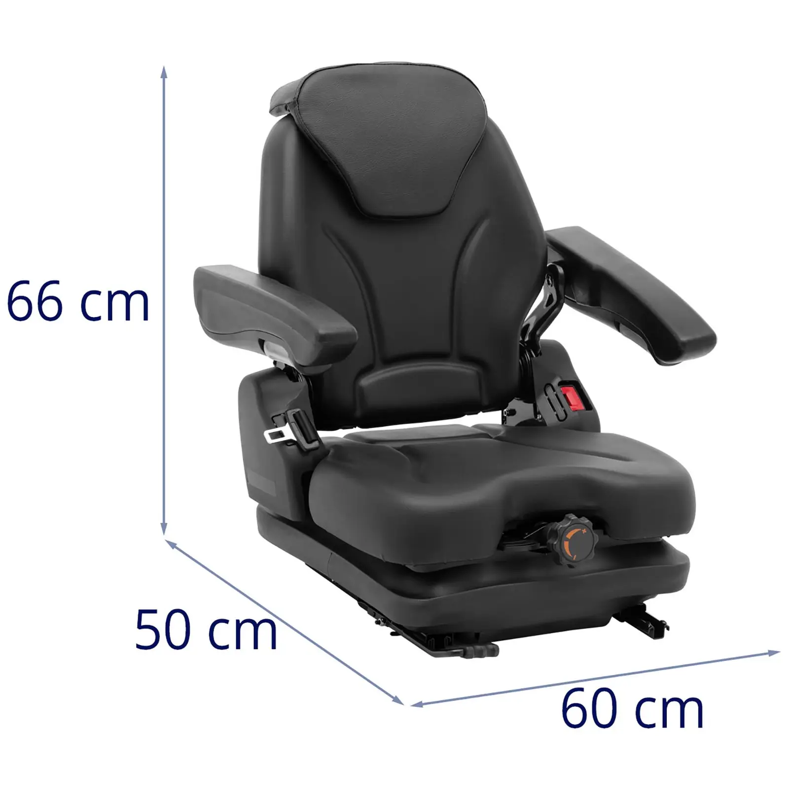 Asiento para tractor - 46 x 46 cm - ajustable - suspensión