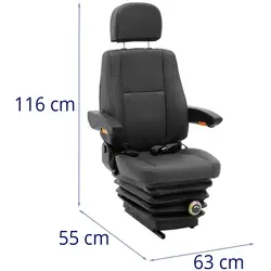 Assento de tractor - 52 x 50 cm - ajustável - suspensão