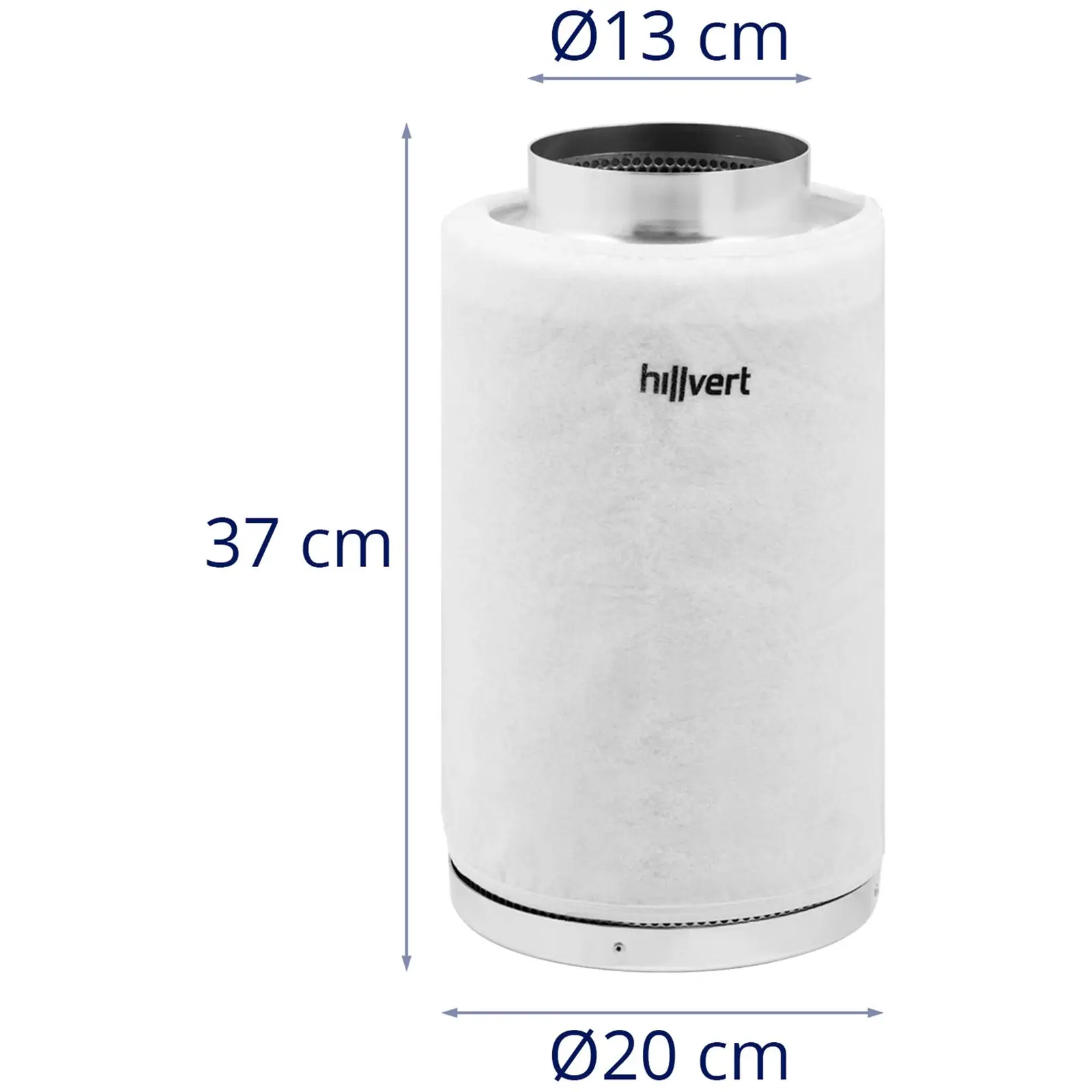 Aktivt karbonfilter - 110 - 340 m³/h - stål - 130 mm