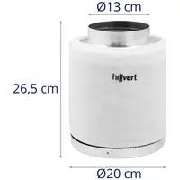 Filter s aktívnym uhlím – 110 - 272 m³/h – oceľ – 130 mm