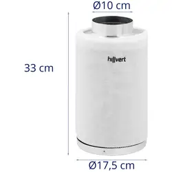 Filtro ai carboni attivi - Acciaio - 102 mm - 30 cm - Fino a 85 °C