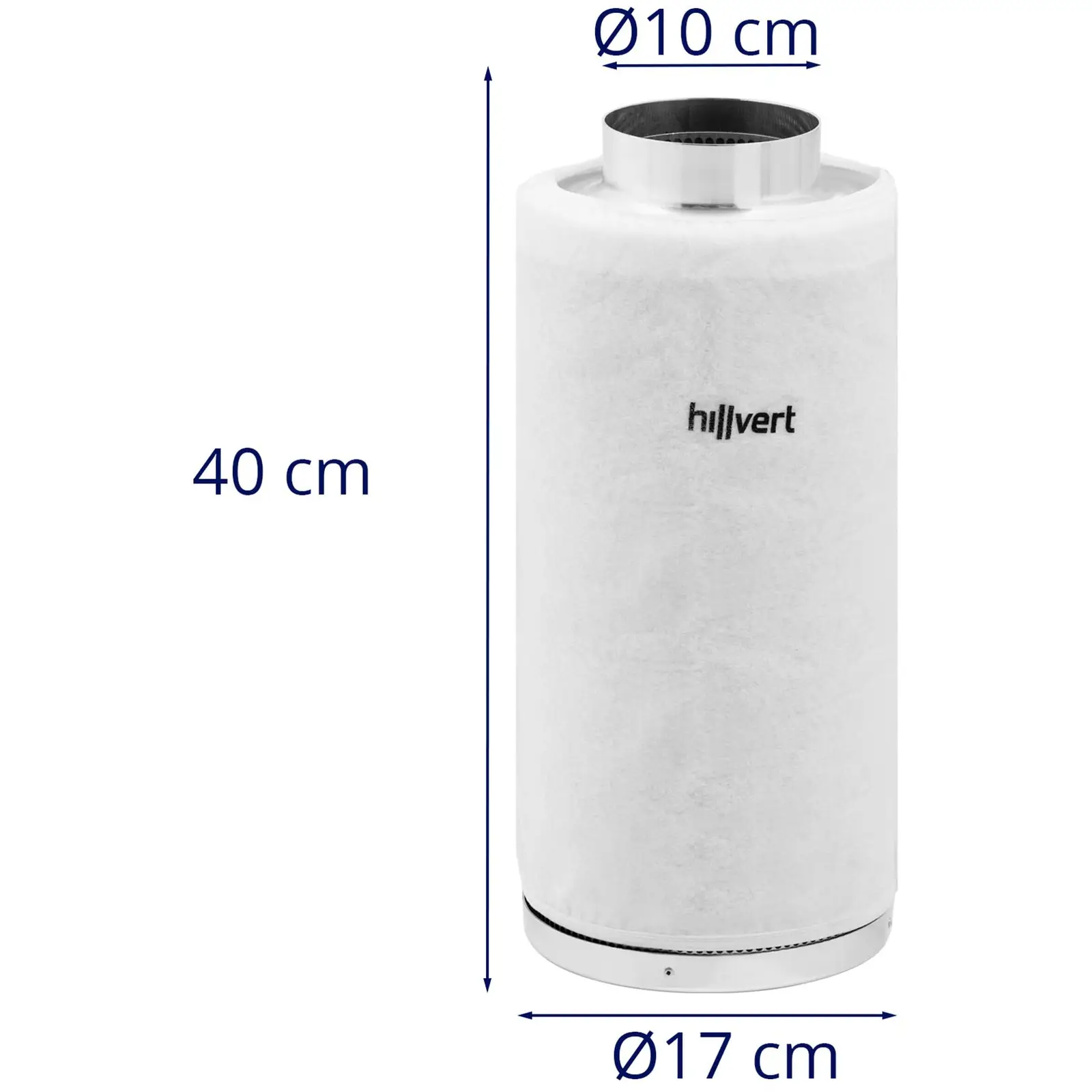 Aktiivihiilisuodatin - teräs - 102 mm - 40 cm - maks. 85 °C