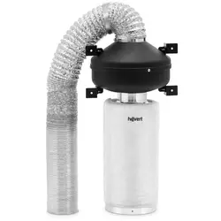 Kit de ventilação - filtro de carvão ativado 40 cm / ventilador / tubo de ventilação - 249,6 m³/h - saída Ø102 mm