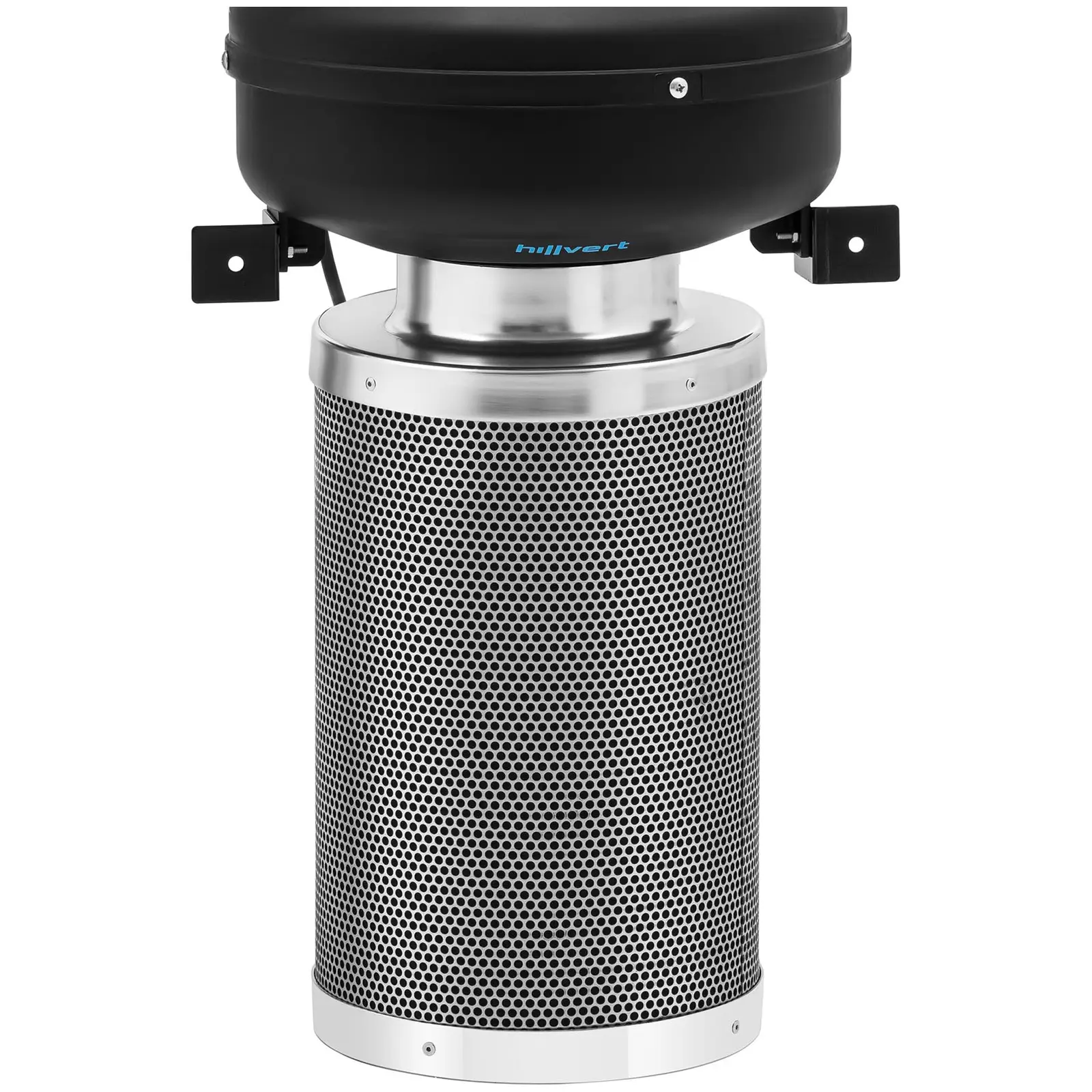 Sada pro odsávání vzduchu - filtr s aktivním uhlím / potrubní ventilátor / hadice pro odsávání vzduchu - Ø 130 mm výstupní otvor (Materiál: Plast ABS)