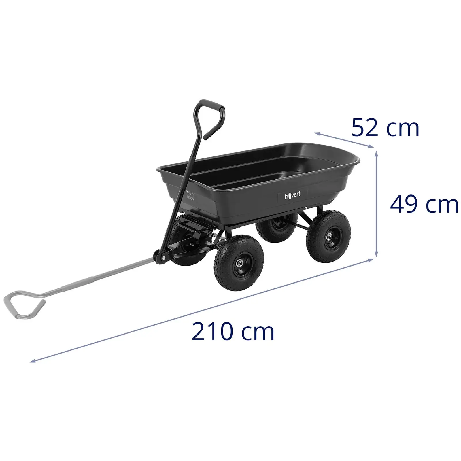 Trädgårdsvagn - 300 kg - Tippbar - 75 L