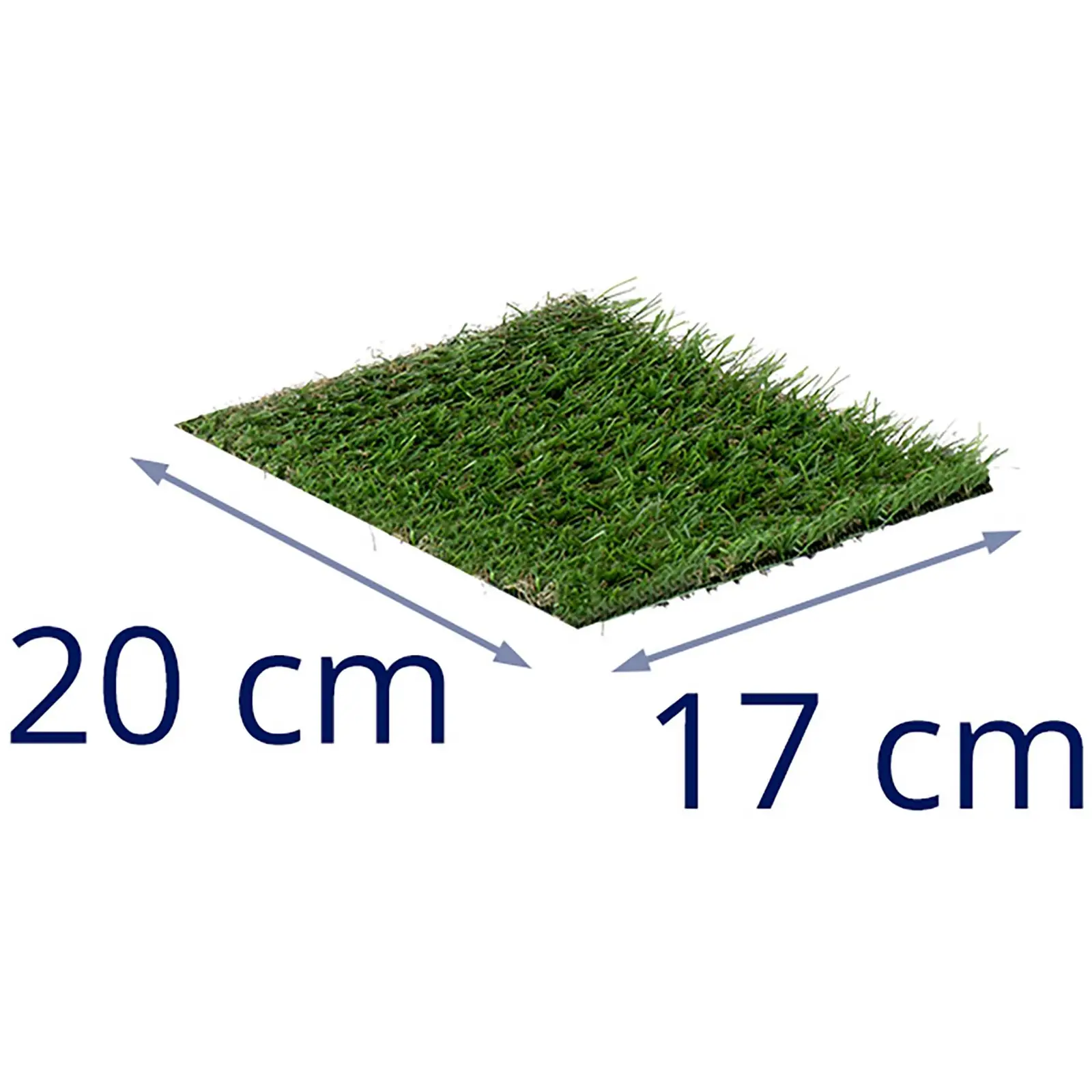 Konstgräs - 3 prover - 20 x 17 cm vardera - Höjd: 20-30 mm - Stygn: 20/10 13/10 14/10 cm - UV-beständigt