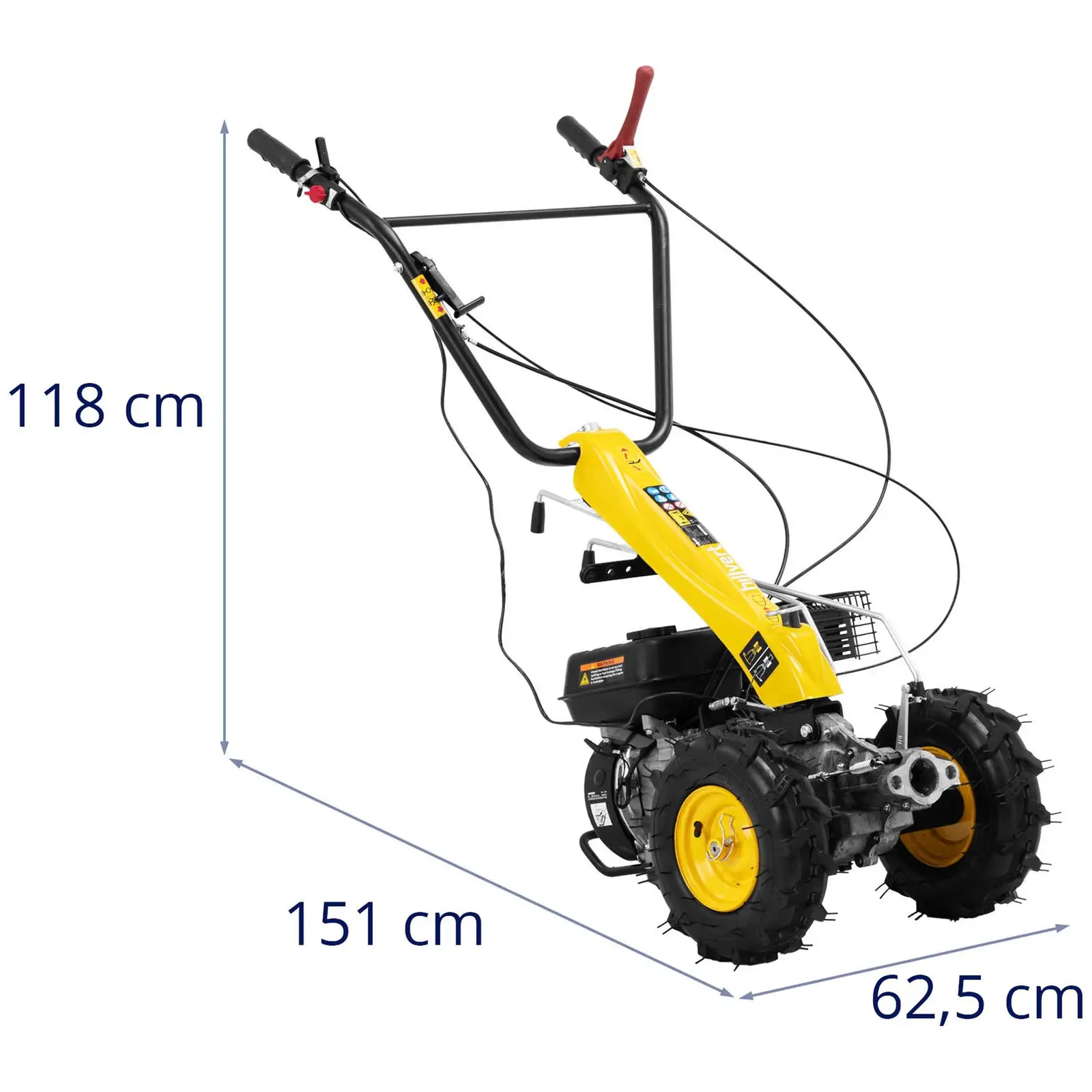 Motocultor - 196 cm³, EURO V 6,5 PS - 1 marcha adelante - 1 marcha atrás