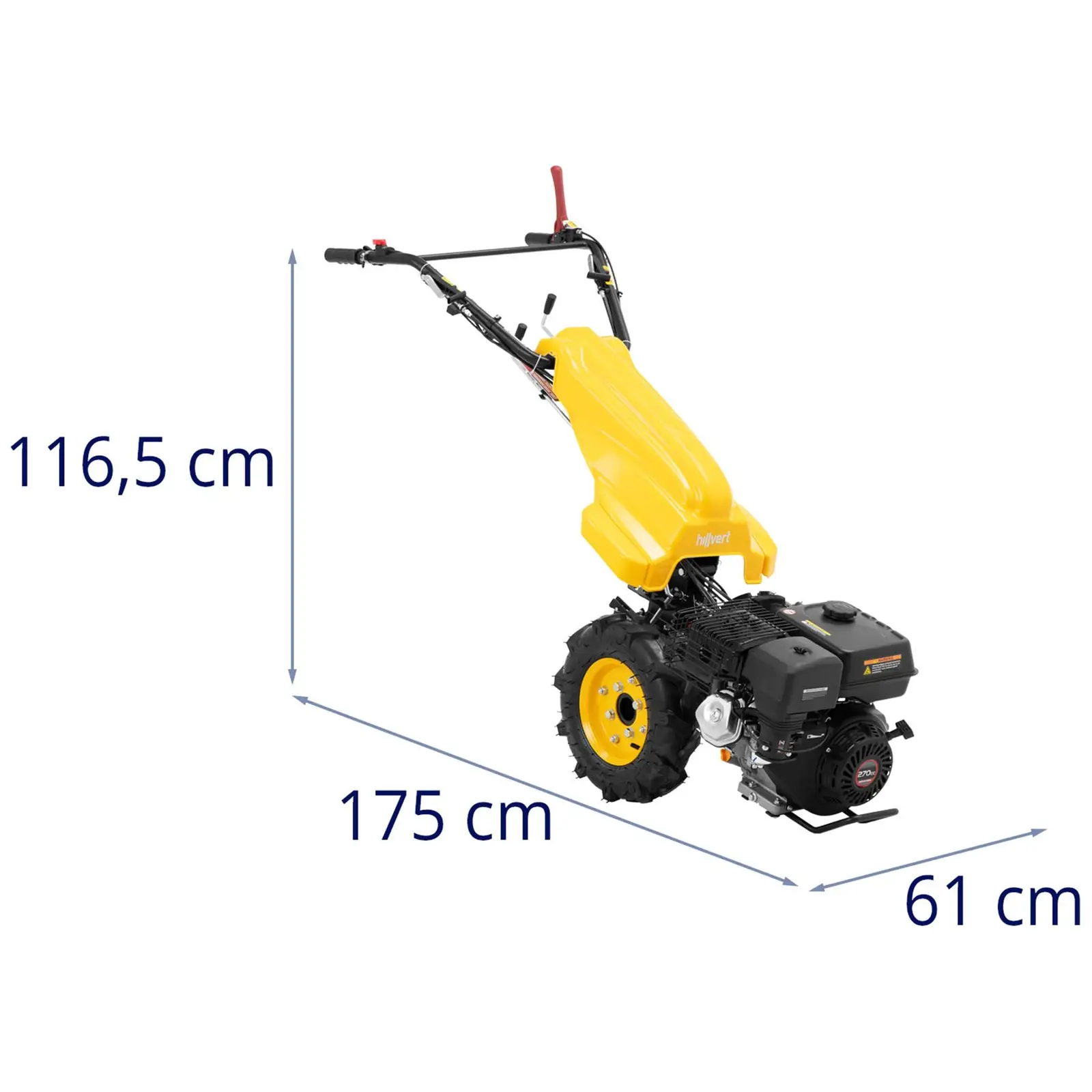 Jednonápravový traktor - 270 cm³ 9 hp - 4 rychlosti vpřed - 3 rychlosti vzad