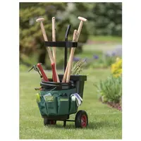 Zahradní vozík - s držákem na nářadí, 18 přihrádkami a 2 kbelíky - 40 kg
