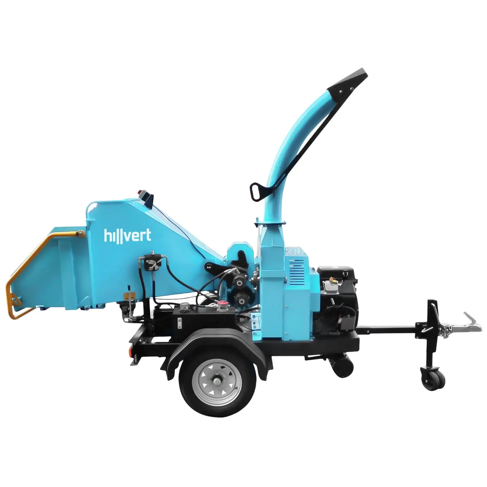 Broyeur de branche thermique - sur remorque - 25 Ch - 150 mm - Trémie 830 x 720 x 920 mm (Capacité du réservoir à carburant: 12 l)