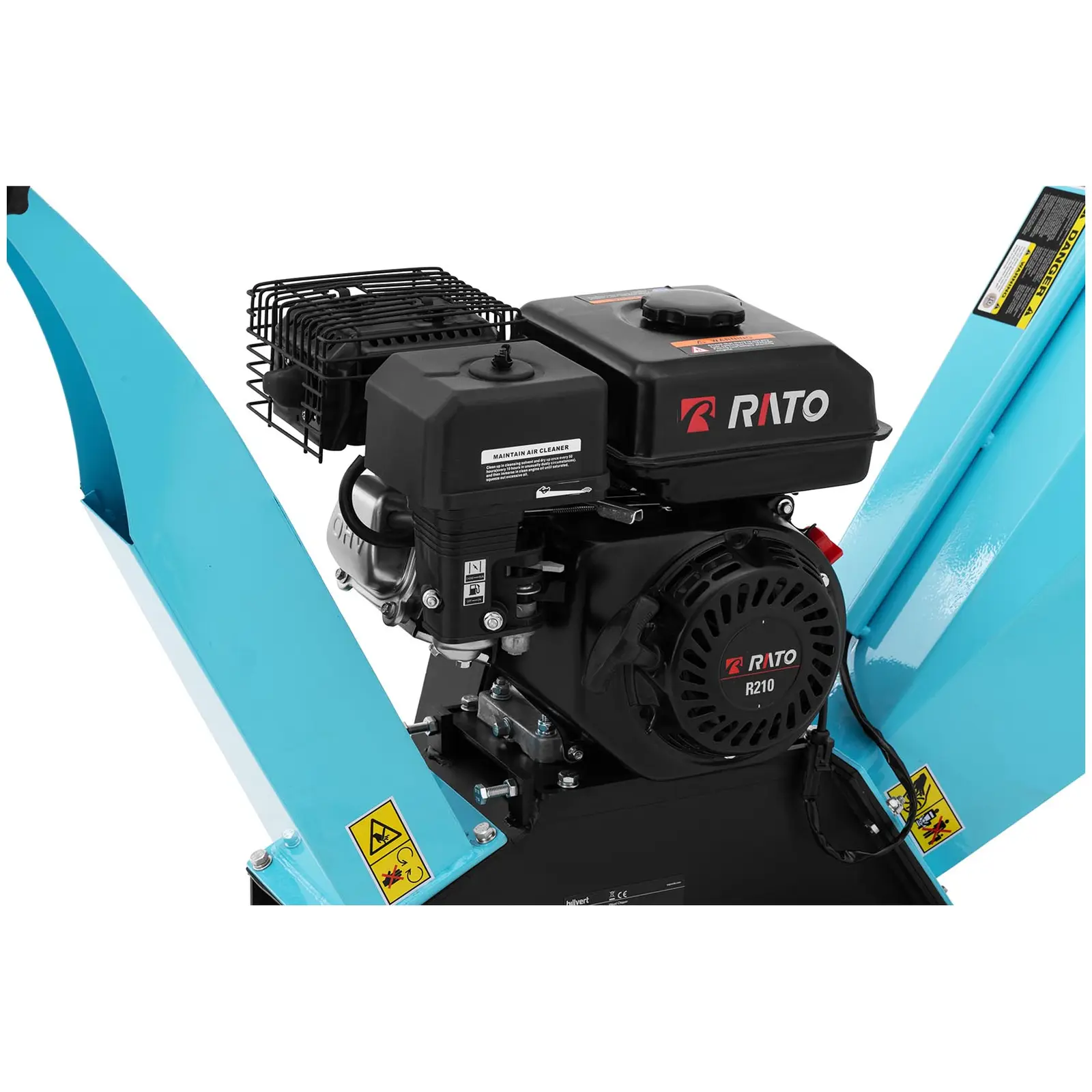 Benzínový drtič - 6.5 HP - 100 mm - násypka 520 x 440 x 810 mm (Nouzový vypínač: Ano)