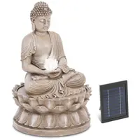 Solcelle-springvand - buddhafigur - LED-belysning