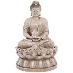Fonte solar de jardim - figura de Buda sentado - iluminação LED