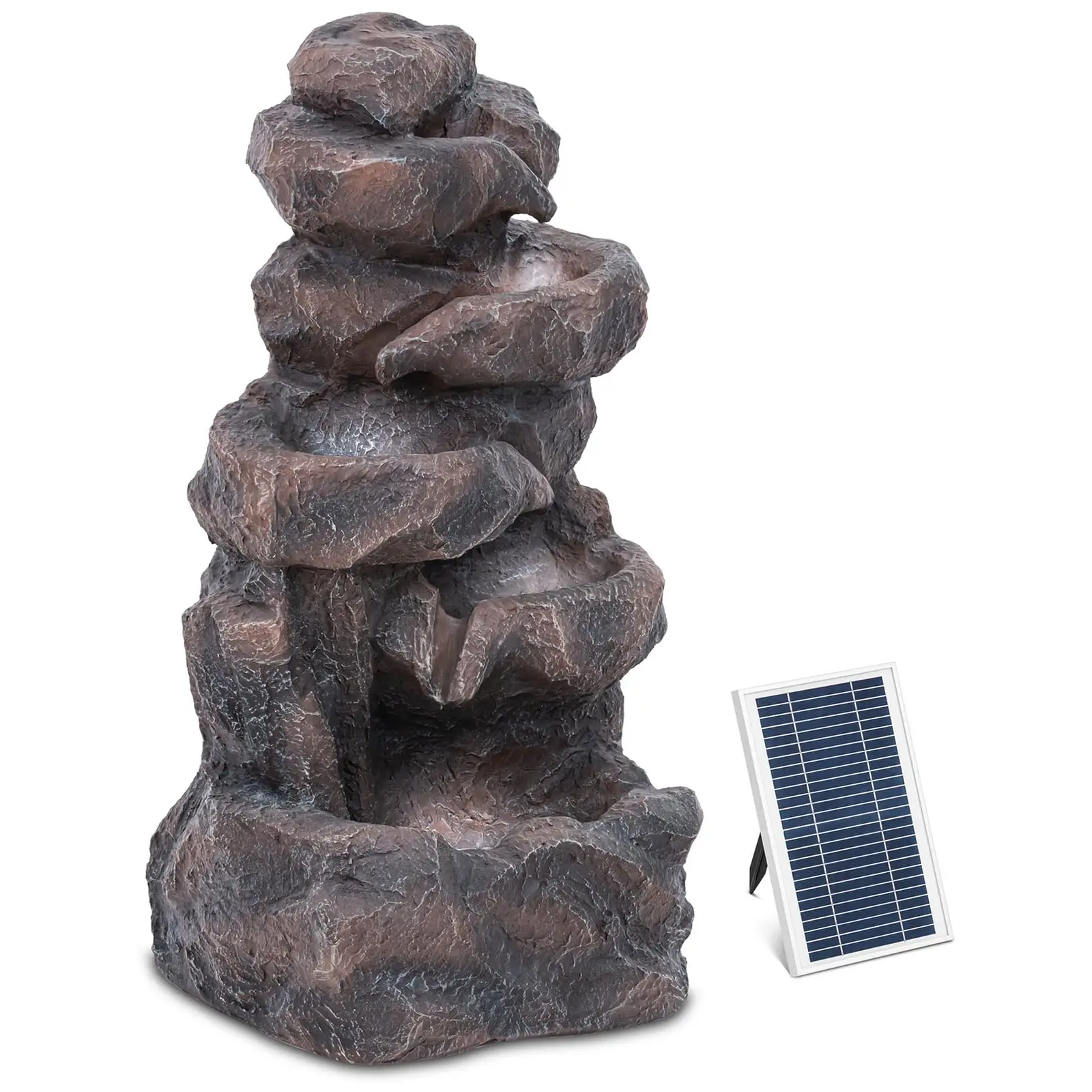 Solární zahradní fontána - víceúrovňová skalka - LED osvětlení