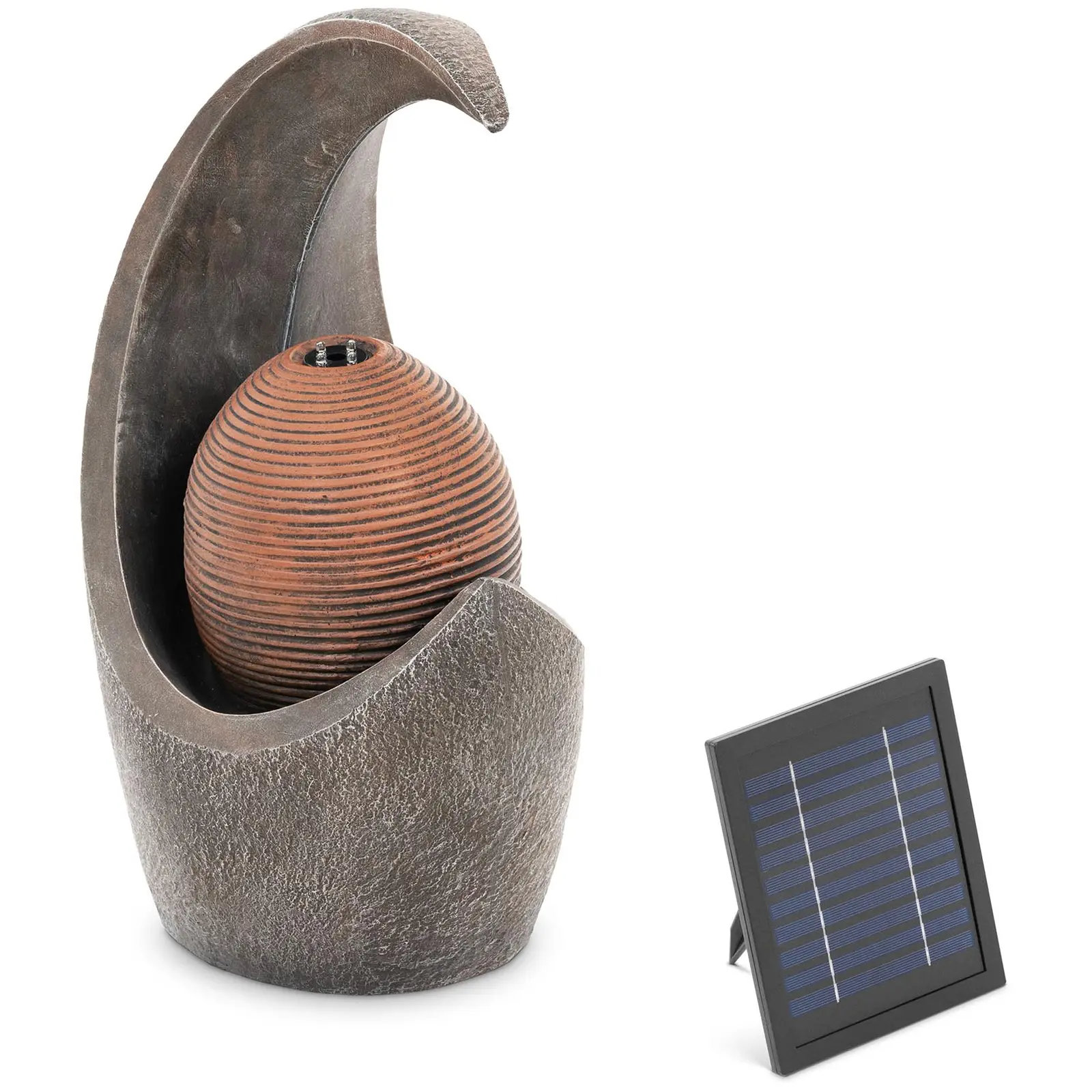 B-Ware Solar Gartenbrunnen - Kugel unter Welle - LED-Beleuchtung