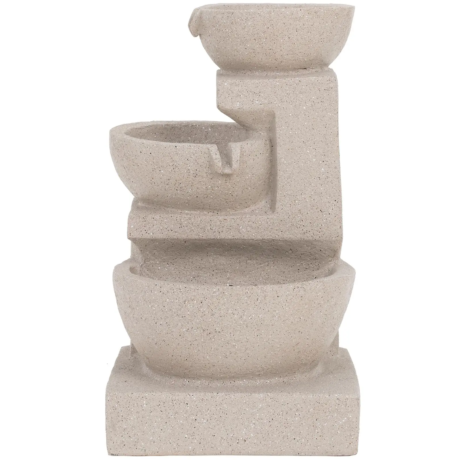 Solar Gartenbrunnen - 3 Schalen auf Tonmauer - LED-Beleuchtung (Batteriebetrieben: Ja)