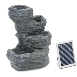 Solar Water Fountain - stone waterfall - 4 levels - LED lighting