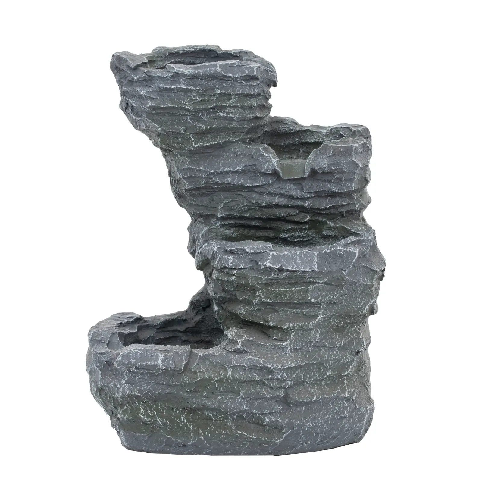 Solar Garden Fountain - Stone Cascade 4 Levels - LED-belysning