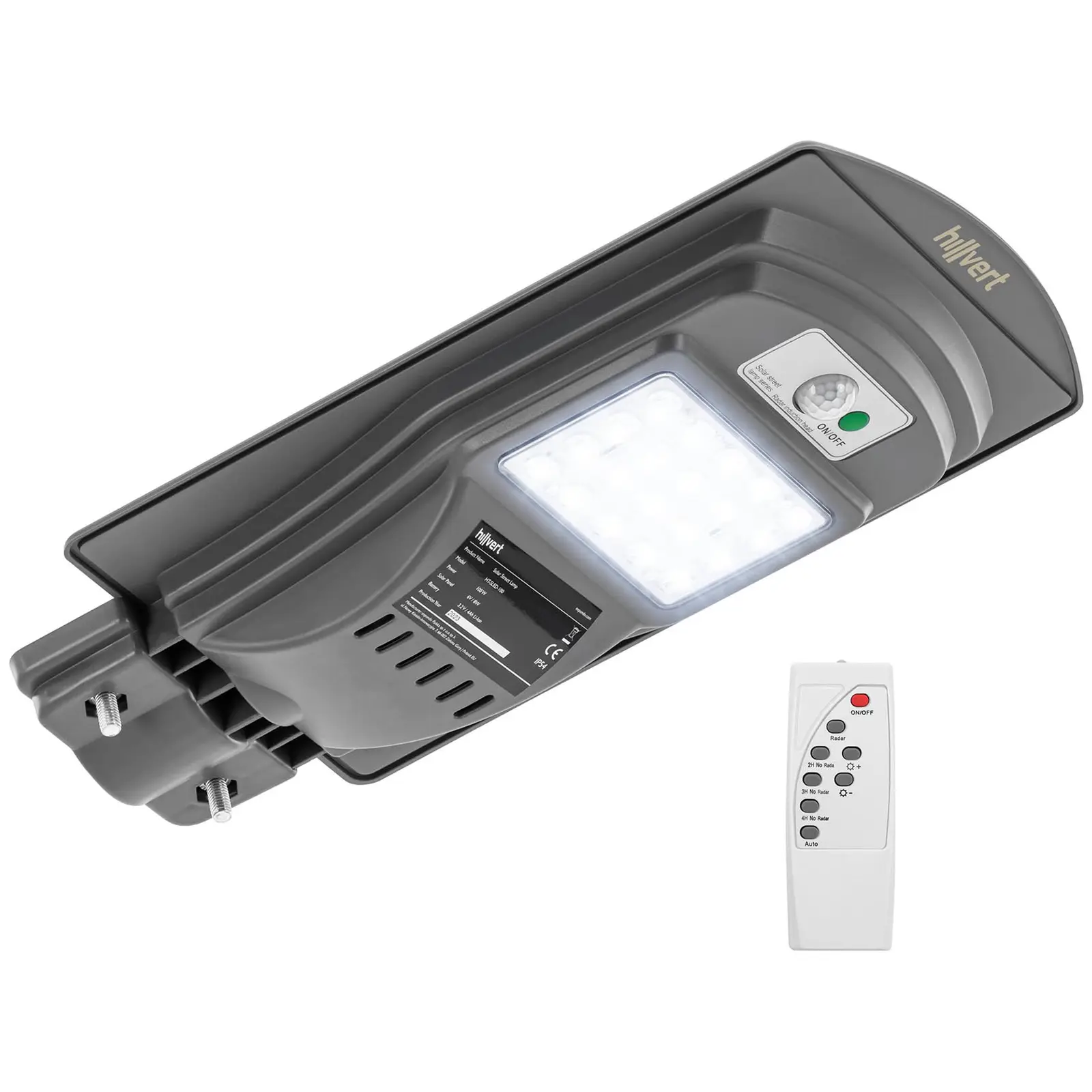 Solar outdoor light - Motion sensor - 100 W - 6000 - 6500 K - 14 - 16 h - IP 54