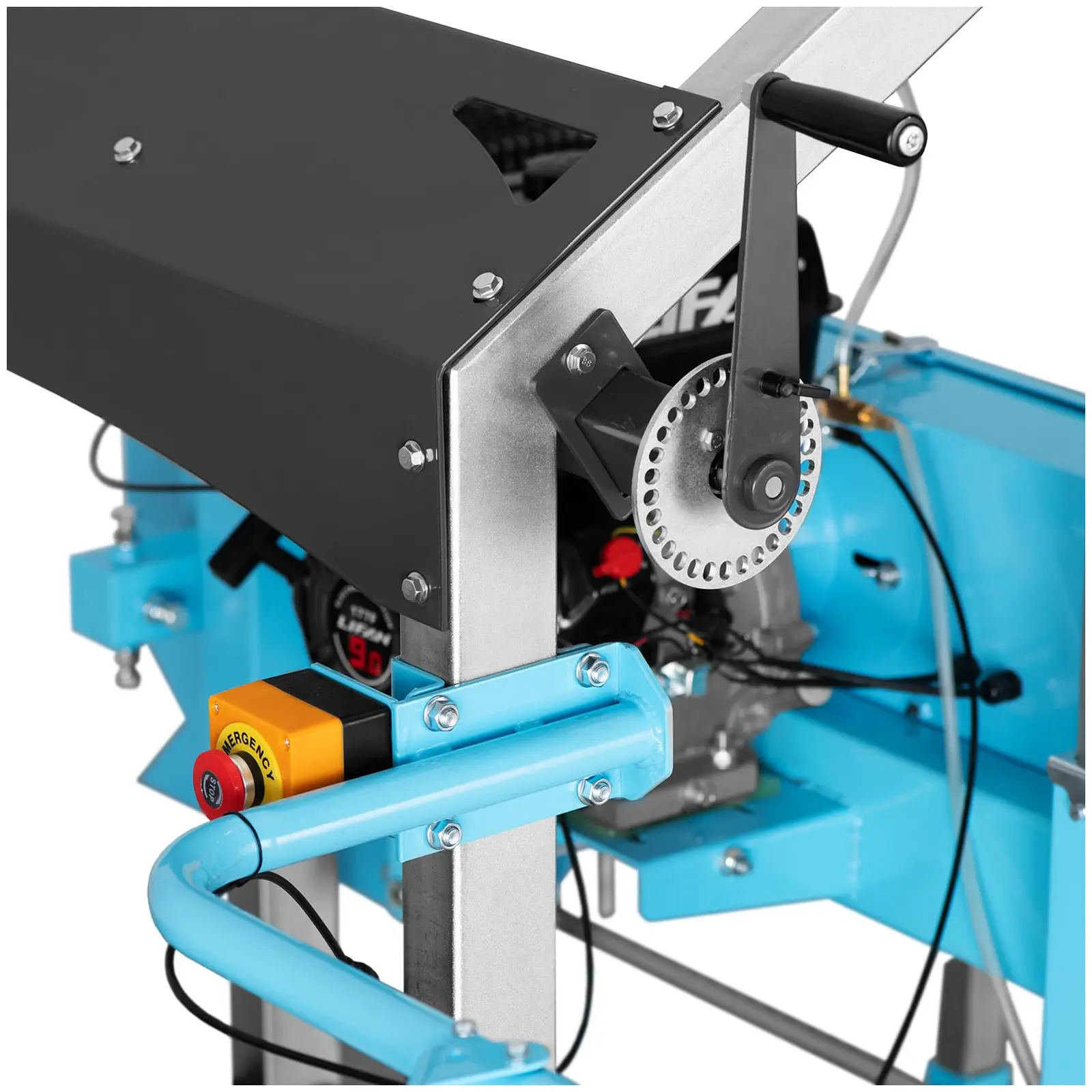 Scierie mobile - thermique - Taille standard des rails 4 x 0,9 m - 7500 W / 9 Ch (Diamètre du disque de coupe: 480 mm)
