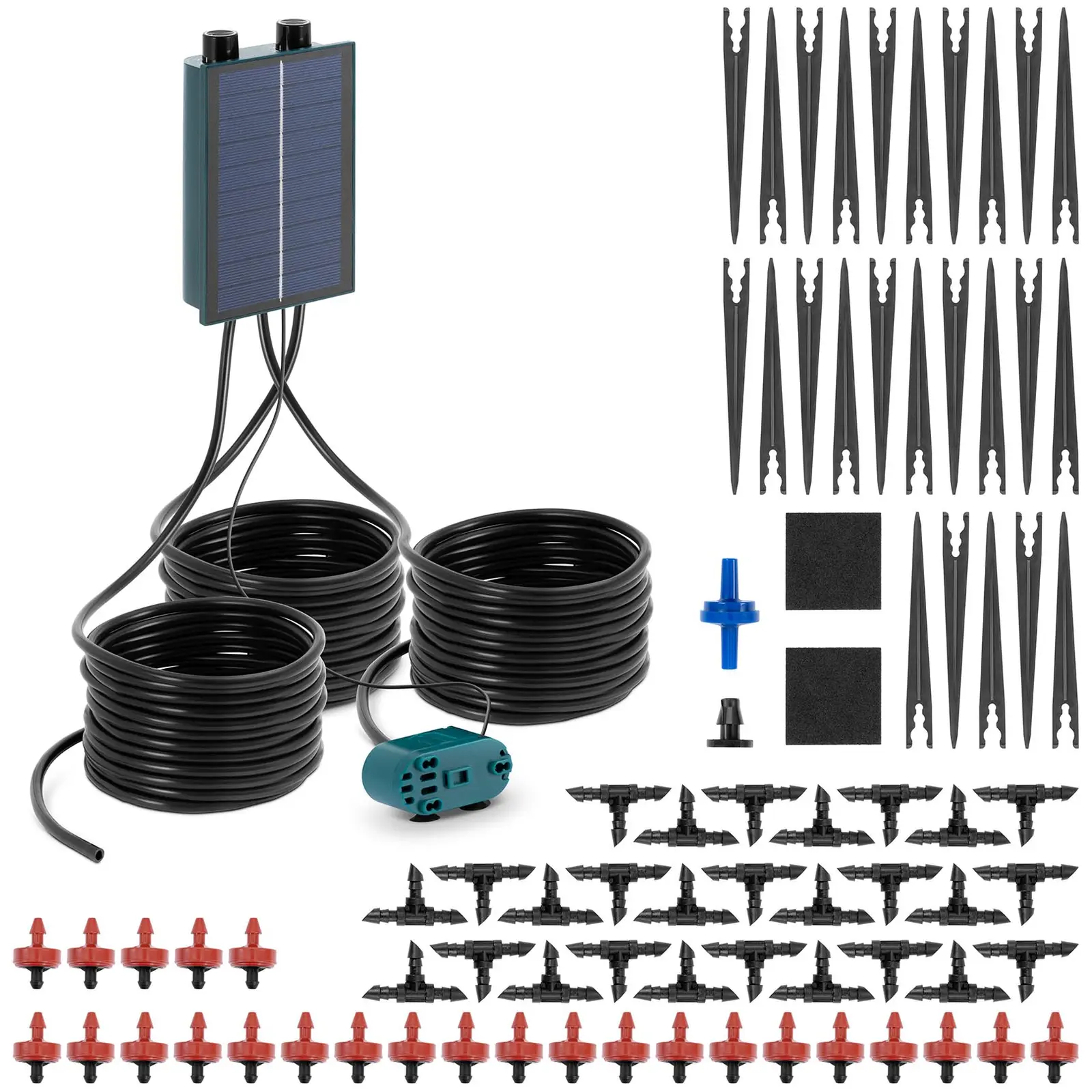 Solcelle-havevander - 50 sprinklere - 10 m slange