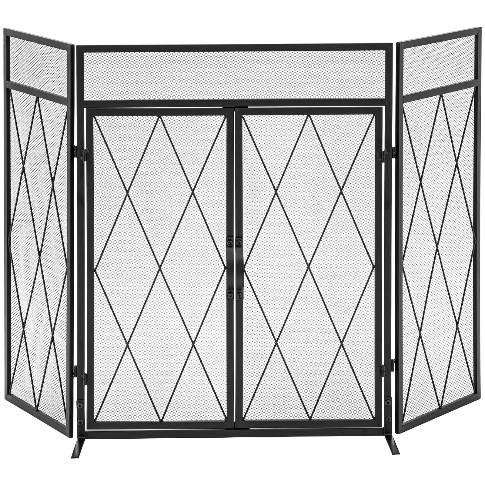 B-Ware Kaminschutzgitter - 127 x 80 cm - mit Tür (Material: Stahl)