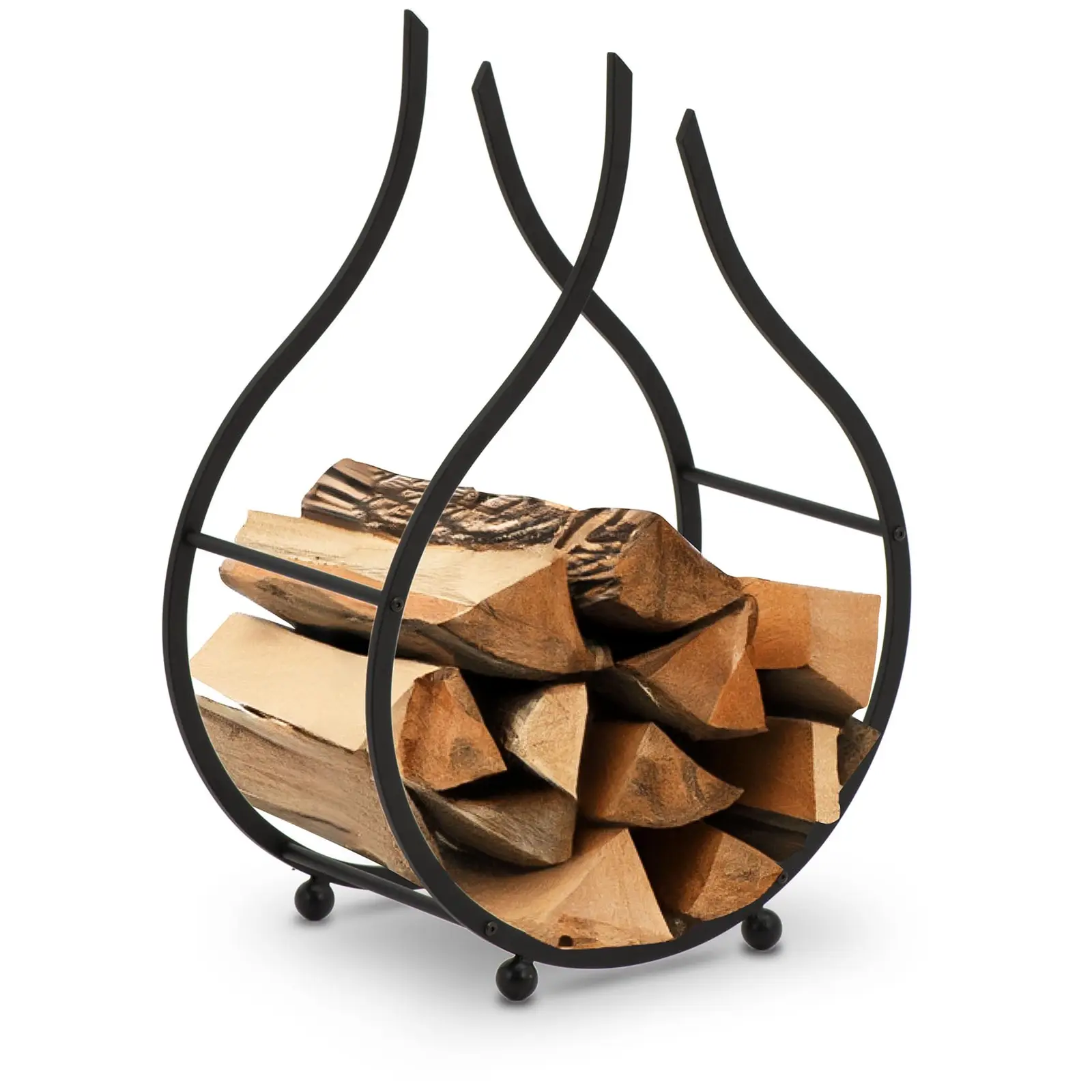 Стелаж за дърва за огрев - 25 кг - стомана - черен