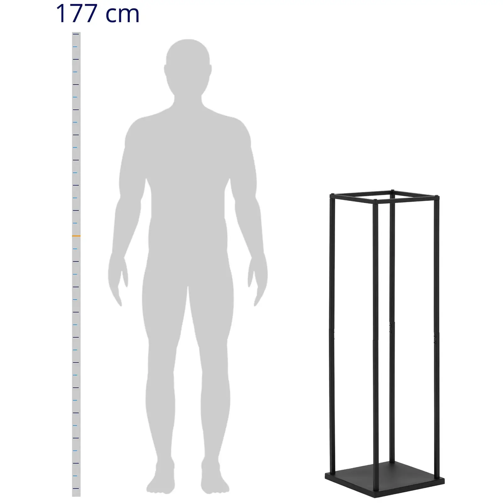 Vedställ - 30 kg - 32 x 32 x 116 cm - Stål - Svart