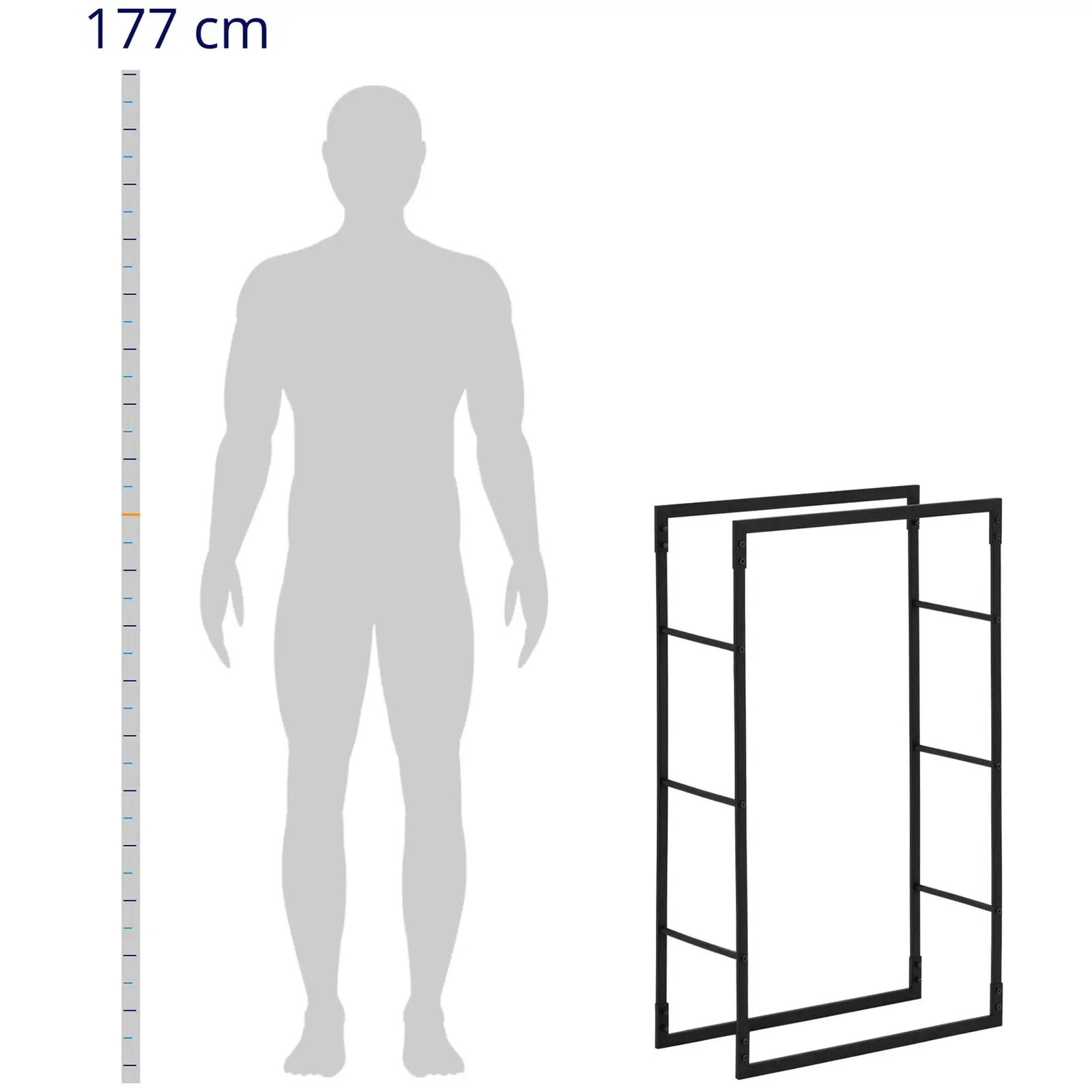 Stojan na dřevo ke krbu - 30 kg - 60 x 23 x 100 cm - ocel - černý