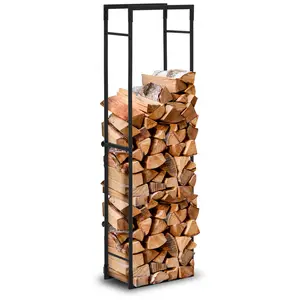 Firewood Rack - 30 kg - 40 x 25 x 150 cm - steel - black