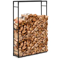 Stojak na drewno - 45 kg - 100 x 25 x 150 cm - stal - czarny