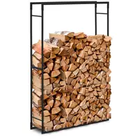 Firewood Rack - 45 kg - 100 x 25 x 150 cm - steel - black
