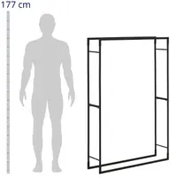 Porta-lenha - 45 kg - 100 x 25 x 150 cm - aço - preto