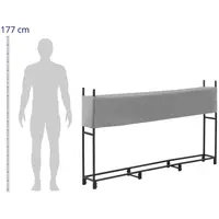 Brændestativ - med overdækning - 100 kg - 200 x 25 x 116 cm - stål - sort
