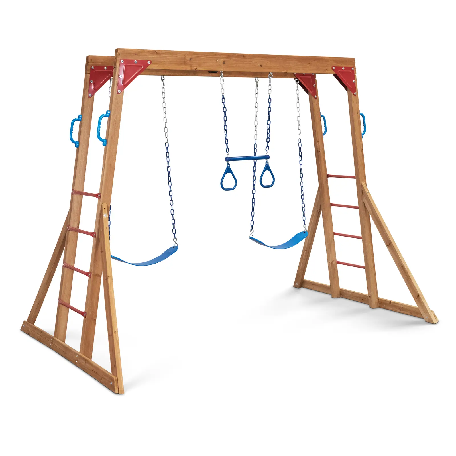 Climbing frame - 2 swings - gymnastic rings - ladder wall