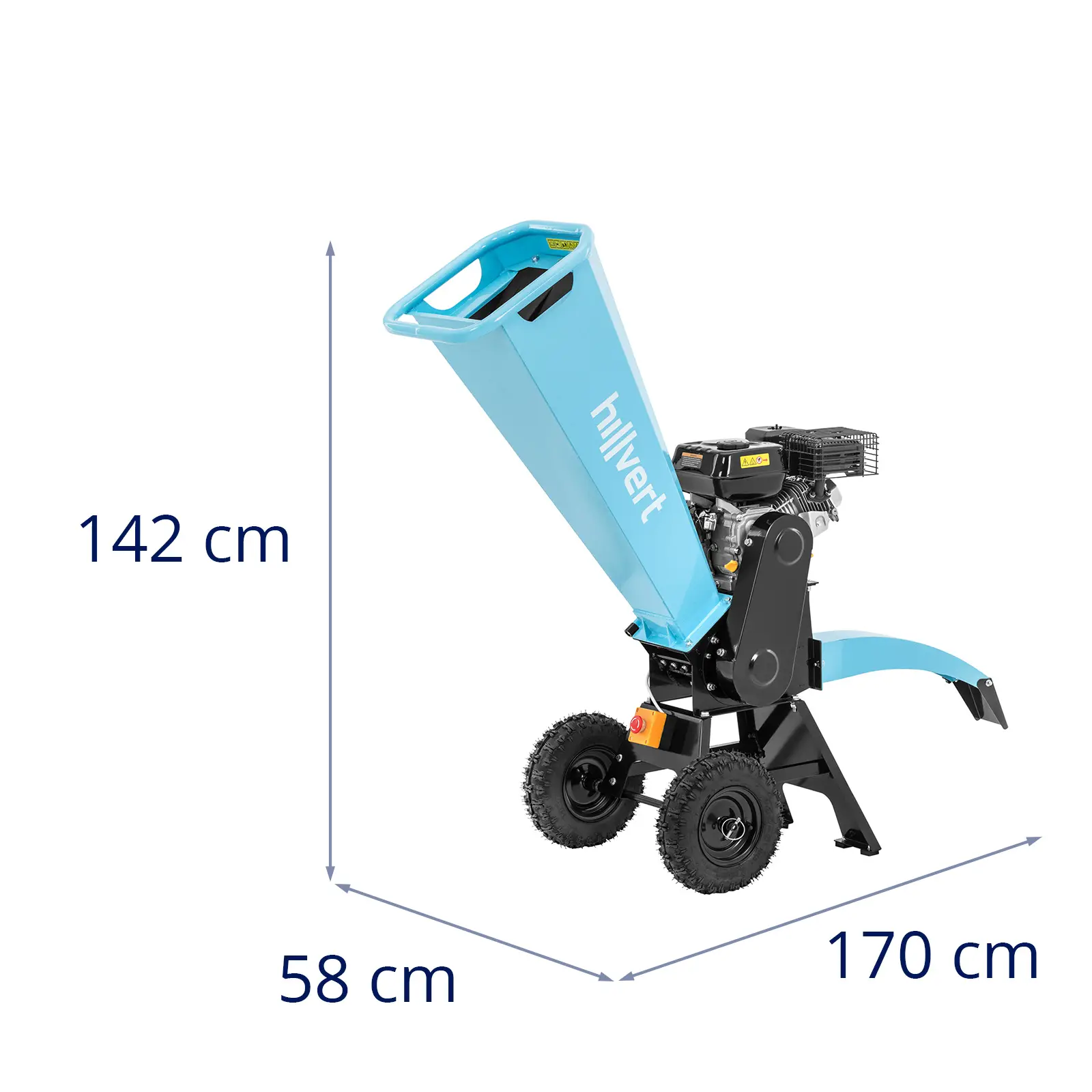 Benzínový drtič - 7 k - Ø 60 mm - násypka 245 x 248 x 935 mm (Objem palivové nádrže: 3.6 l)