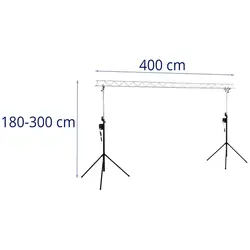 Soporte para luces - hasta 100 kg - con manivela - de 1,80 a 3 m - puente de travesaño