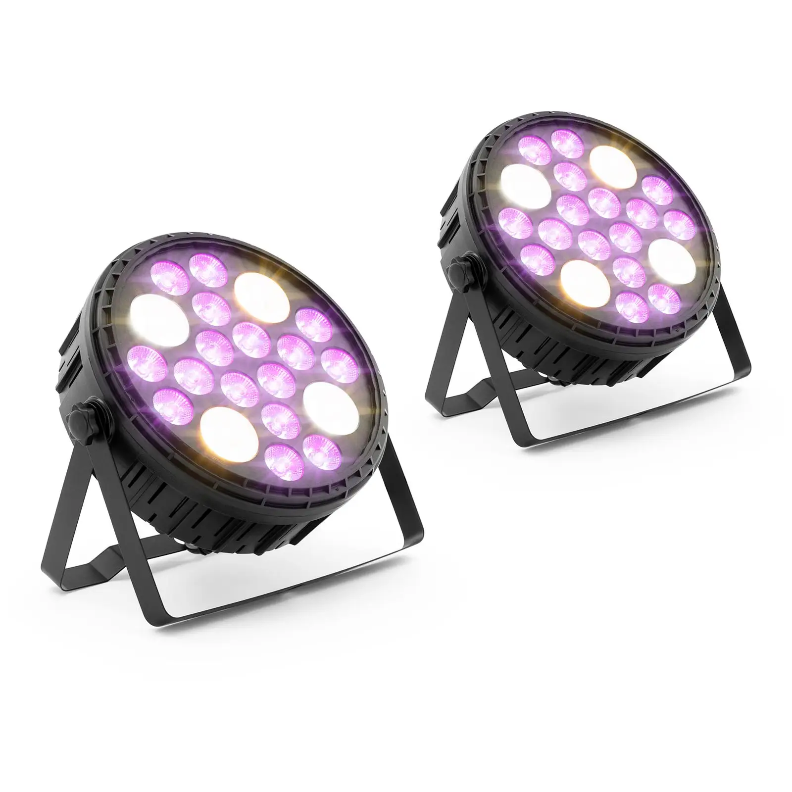 Reflektory sceniczne PAR - 16 diod LED - 120 W - RGBW - 2 sztuki