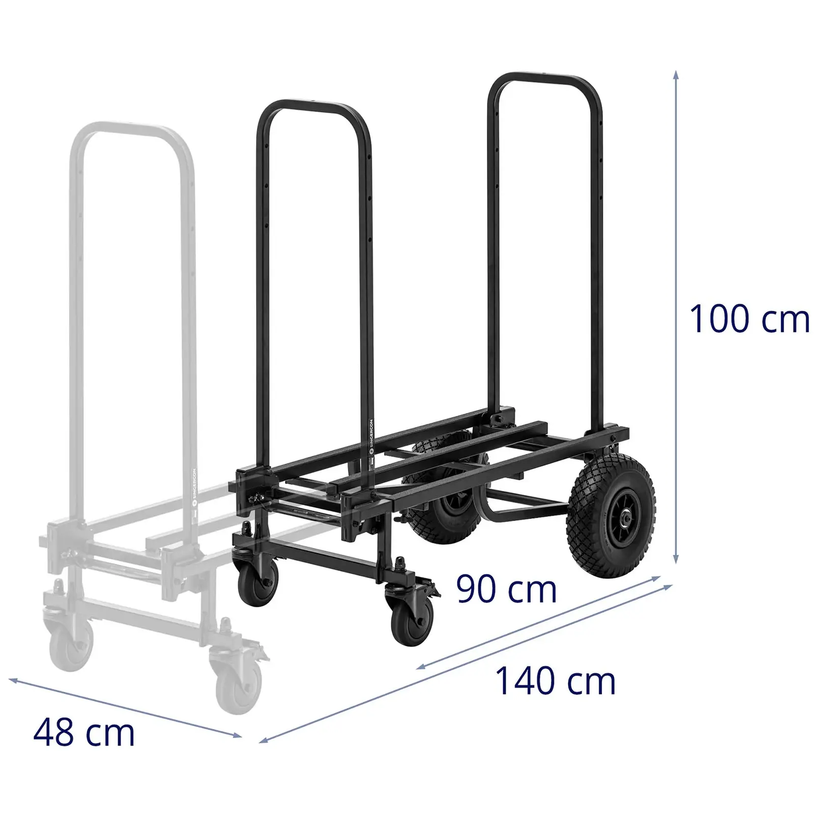 Carrinho de transporte - 8 configurações em 1 - 350 kg