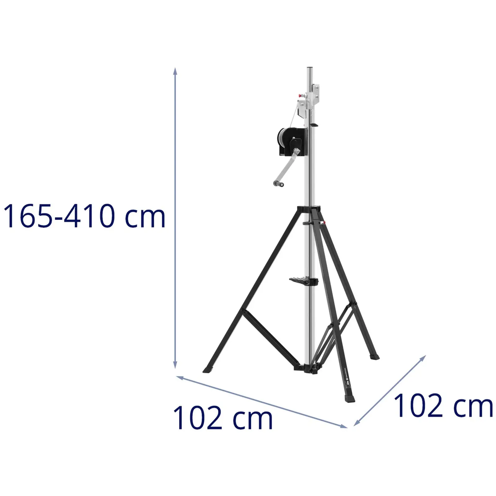 Světelný stojan - do 80 kg - 1,65 - 4,1 m (Materiál noh: Nylon)
