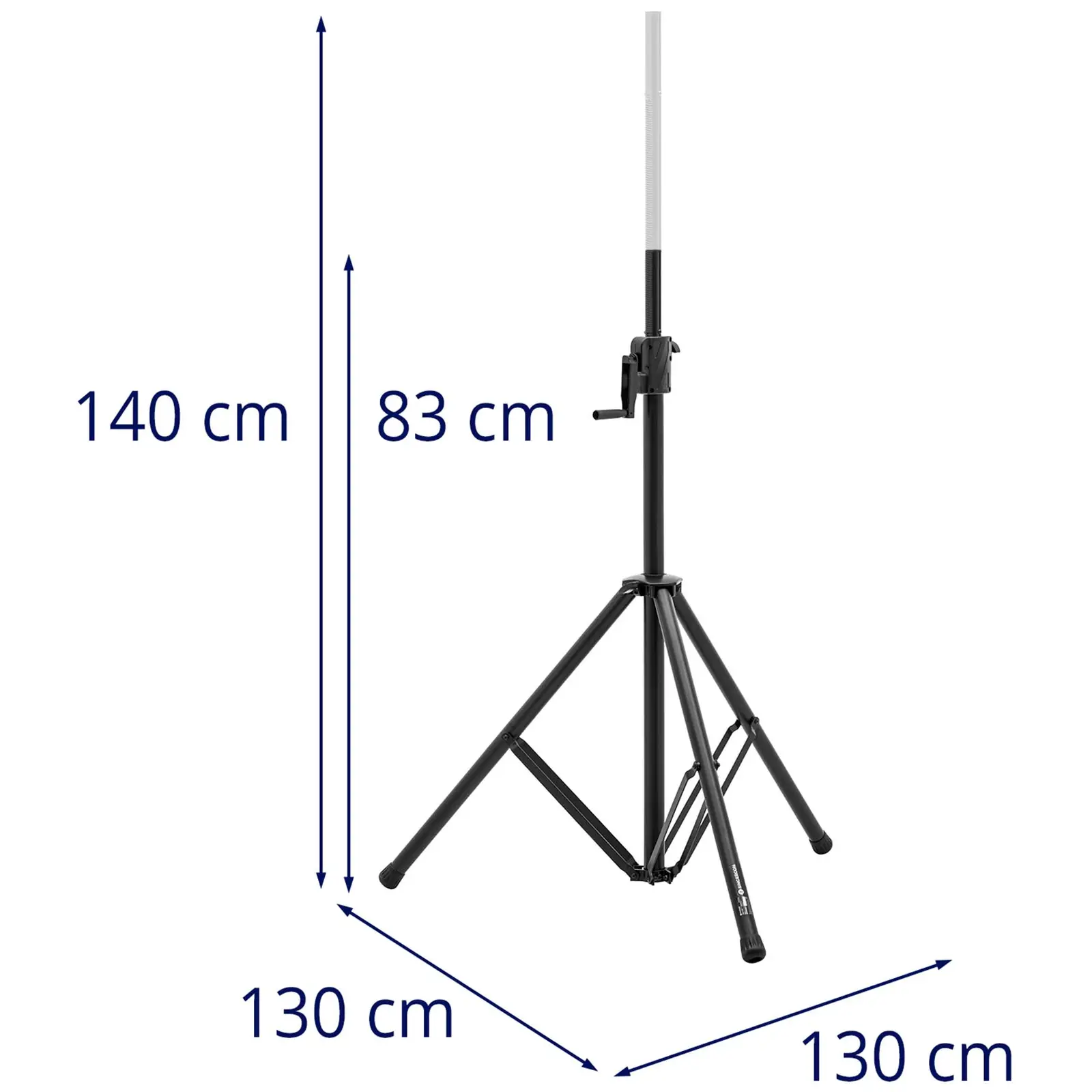 Stativ - För högtalare och belysning - Hopfällbart - Upp till 70 kg - 1450–2200 mm - Aluminium
