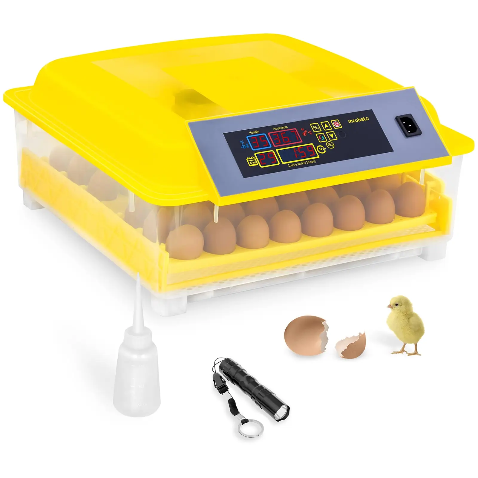 incubato - Äggkläckningsmaskin - 48 ägg - Inkl. ägglampa och vattendispenser - Helautomatisk