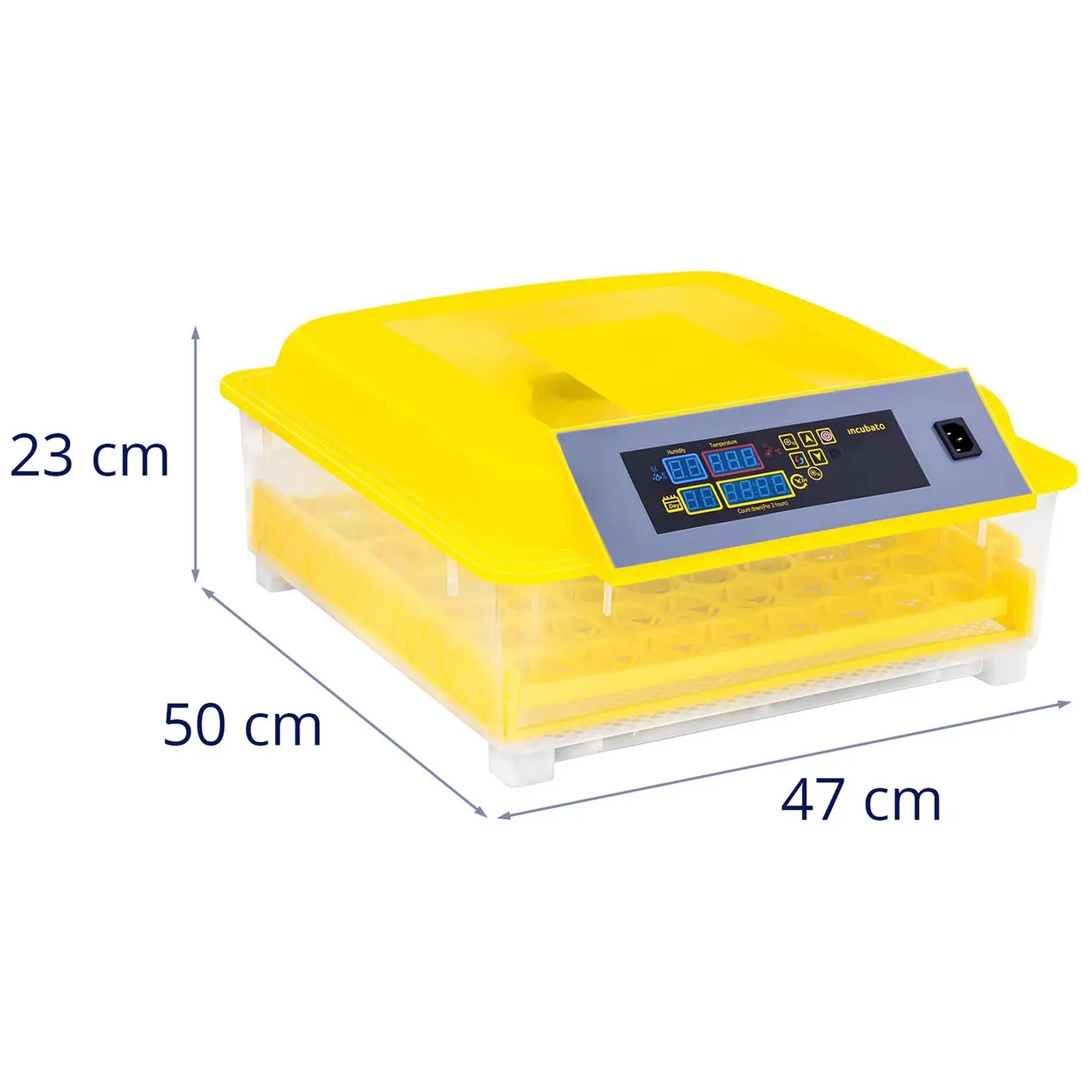 Couveuse à œufs - 48 œufs - Mire-œuf et distributeur d'eau inclus - Entièrement automatique