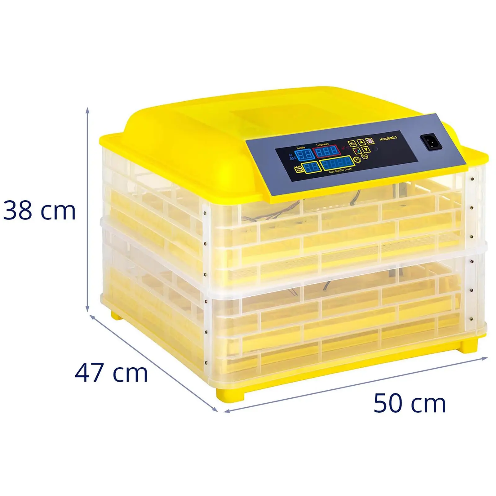 Umělá líheň - 96 vajec - včetně prosvěcovačky vajec - plně automatická (Barva: Žlutá)