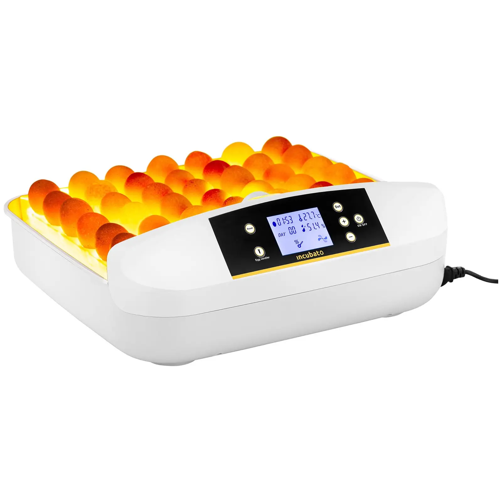 Äggkläckningsmaskin - 42 ägg - Inkl. ägglampa - Helautomatisk