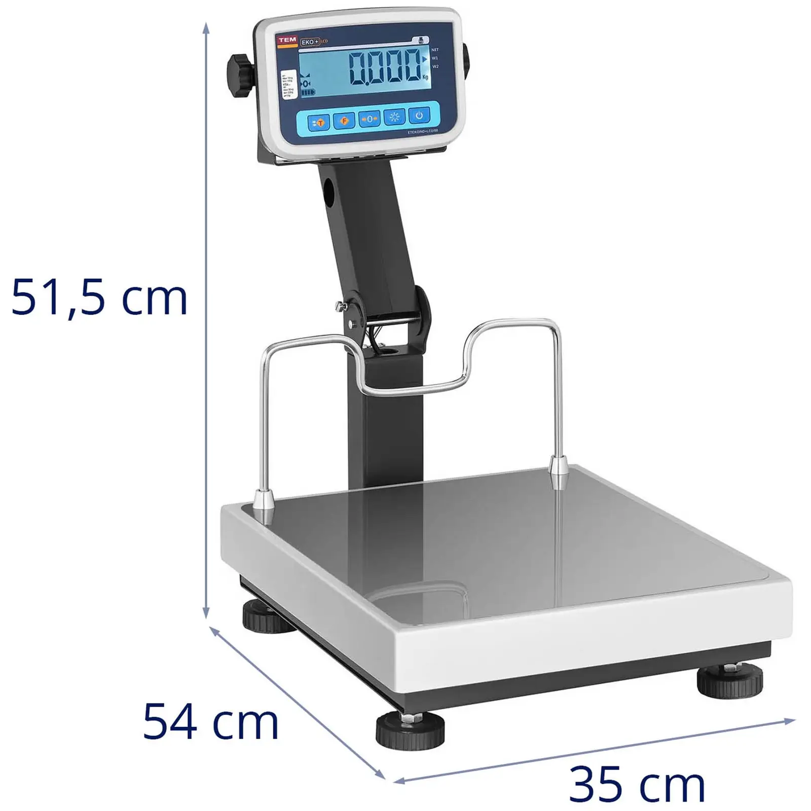 Plattformwaage - geeicht - 30 kg / 0,01 kg  - 35 x 40 cm - LCD